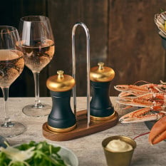 GenWare Acacia Wood Salt & Pepper Grinder Stand