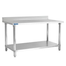 Stainless Steel Wall Food Prep Table With Splashback 1500 x 600mm