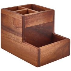 GenWare Acacia Wood 4 Compartment Table Caddy