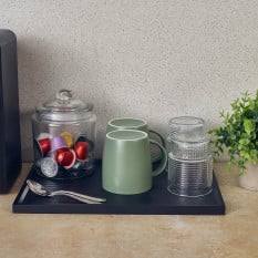 GenWare Black Wood Veneer Amenity Tray