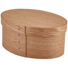 GenWare Light Wood Veneer Oval Bread Box