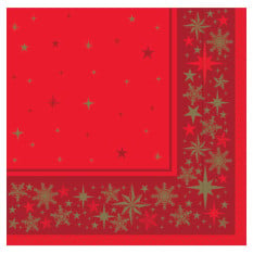 Swantex Merry & Bright Festive Dinner Napkin 40cm 3ply Red (Pack of 600)