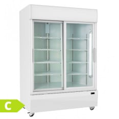 Prodis Upright Display Fridge Sliding Double Door 1200 Litre