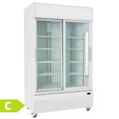 Prodis Upright Display Fridge Double Door Sliding 700 Litre