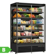 Prodis Glass Door Multideck Black Display Fridge 1292 Litre