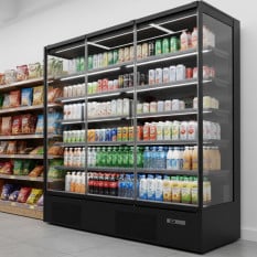 Prodis Glass Door Multideck Display Fridge 1875mm Black