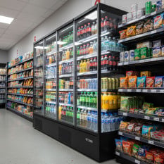 Prodis Glass Door Multideck Display Fridge 2500mm Black