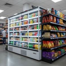Prodis Glass Door Multideck Display Fridge 2500mm White