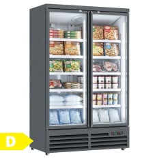 Prodis Heavy Duty Low Energy Double Door Display Freezer Grey 1006 Litres
