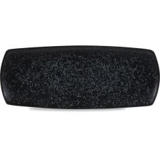 Art De Cuisine Menu Shades Caldera Ash Black Flat Rectangle Plate 35.5x14.5cm (Pack of 6)