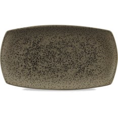 Art De Cuisine Menu Shades Caldera Flint Flat Rectangle Plate 14x7.5"