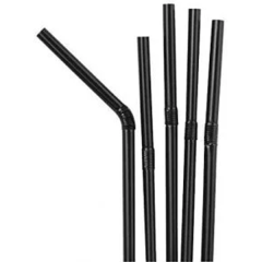 Biodegradable Compostable PLA Bendy Drinking Straw 8 Inch Black Pack of 250