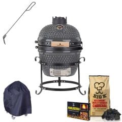 Little Lincoln Kamado 13 Inch Compact BBQ Grill Essential Bundle