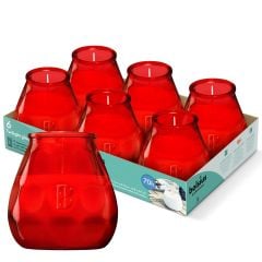 Twilight Low Boy Candles Wax Filled Glass Jar 70 Hour Red (Pack of 6)