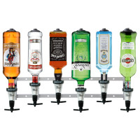Optic Bracket - 6 Bottle Wall Rack for 70cl/1 Litre Bottles