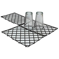 Interlocking Bar Shelf Liner Glass Mats Black (Pack of 10)