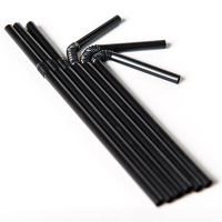 Polypropylene Bendy Drinking Straws 8 Inch 20cm Black (Pack of 250)