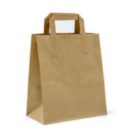 Kraft Brown SOS Takeaway Carrier Bags Medium (Pack of 250)
