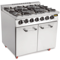 Buffalo 6 Burner Oven Range NAT/LPG Gas