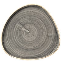 Churchill Stonecast Peppercorn Grey Triangle Walled Chefs Plate 26cm/10.25" (Pack of 6)