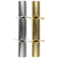 12" Starburst Gold/Silver Mixed Box Christmas Crackers with Gifts (Pack of 50)