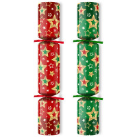 9" Star Red/Green Mixed Box Christmas Cracker with Puzzles (Pack of 100)