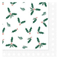 Swantex Jolly Holly Festive Lunch Napkin 33cm 2ply White (Pack of 2000)