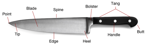 Anatomy of a Chefs Knife Diagram