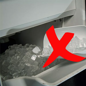 Do not return ice to the storage bin