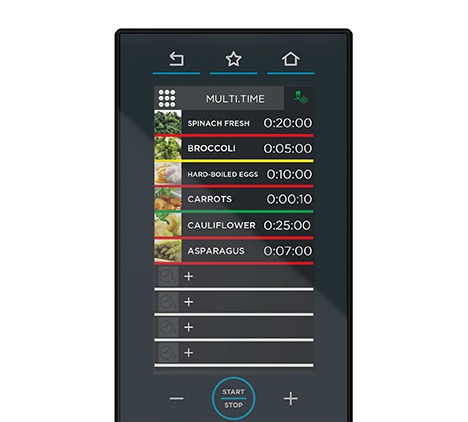The MULTI.Time screen showing several timers running