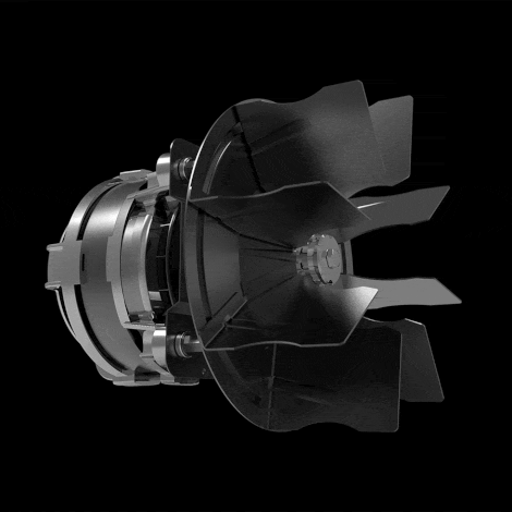 The fan and anti-bypass ring inside a CHEFTOP chamber